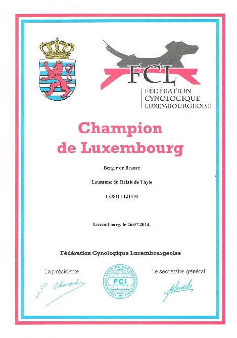 Du Relais De Thyle - CHAMPIONNE DU LUXEMBOURG